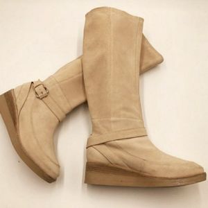 Derek Lam tan suade knee boots
